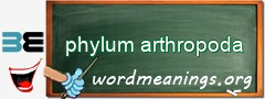 WordMeaning blackboard for phylum arthropoda